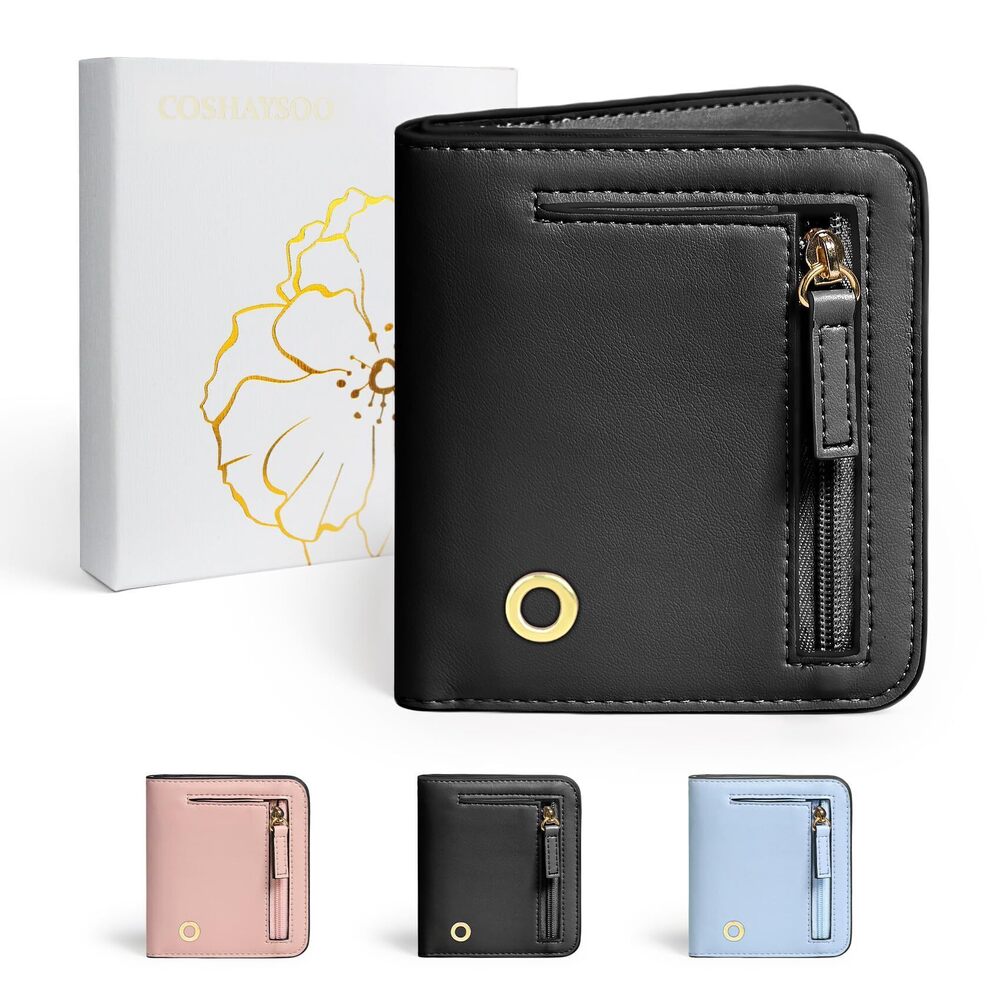 3421 COSHASYOO Initial Letter RFID Small Wallets Monogram Slim Thin Wallet